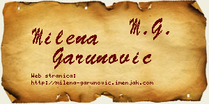 Milena Garunović vizit kartica